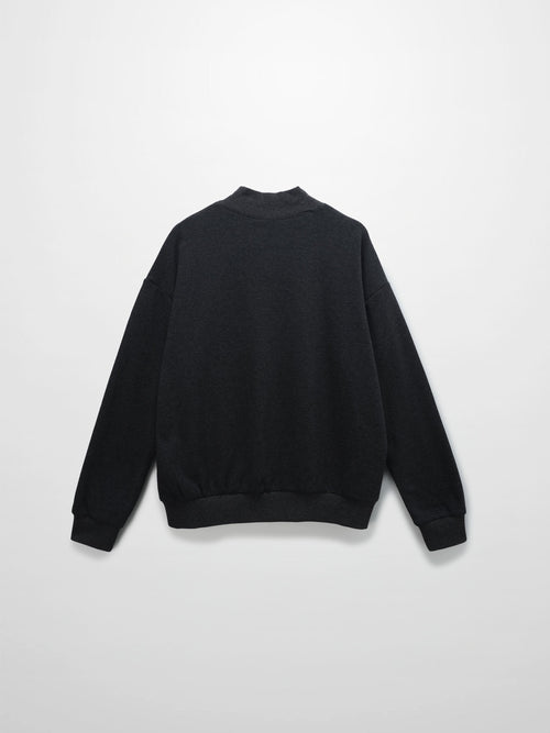 Embossed Crown Sweatshirt-Dark Heathered Grey