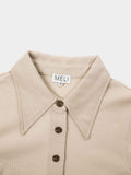 Ribbed Button Down Shirt-Taupe