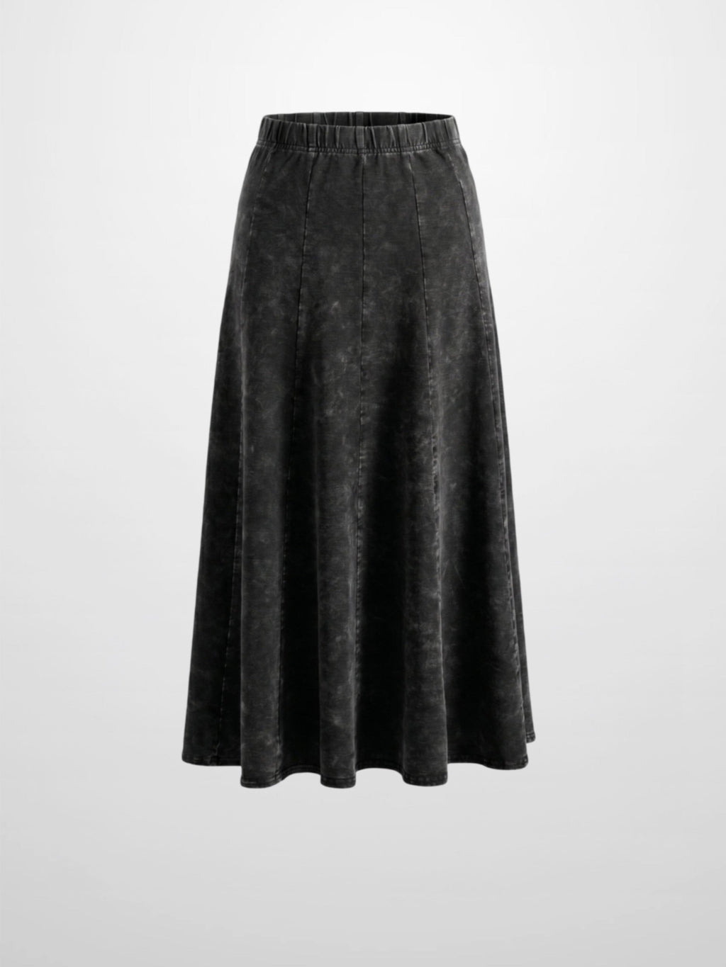 Paneled Flare Skirt 35"-Black Wash