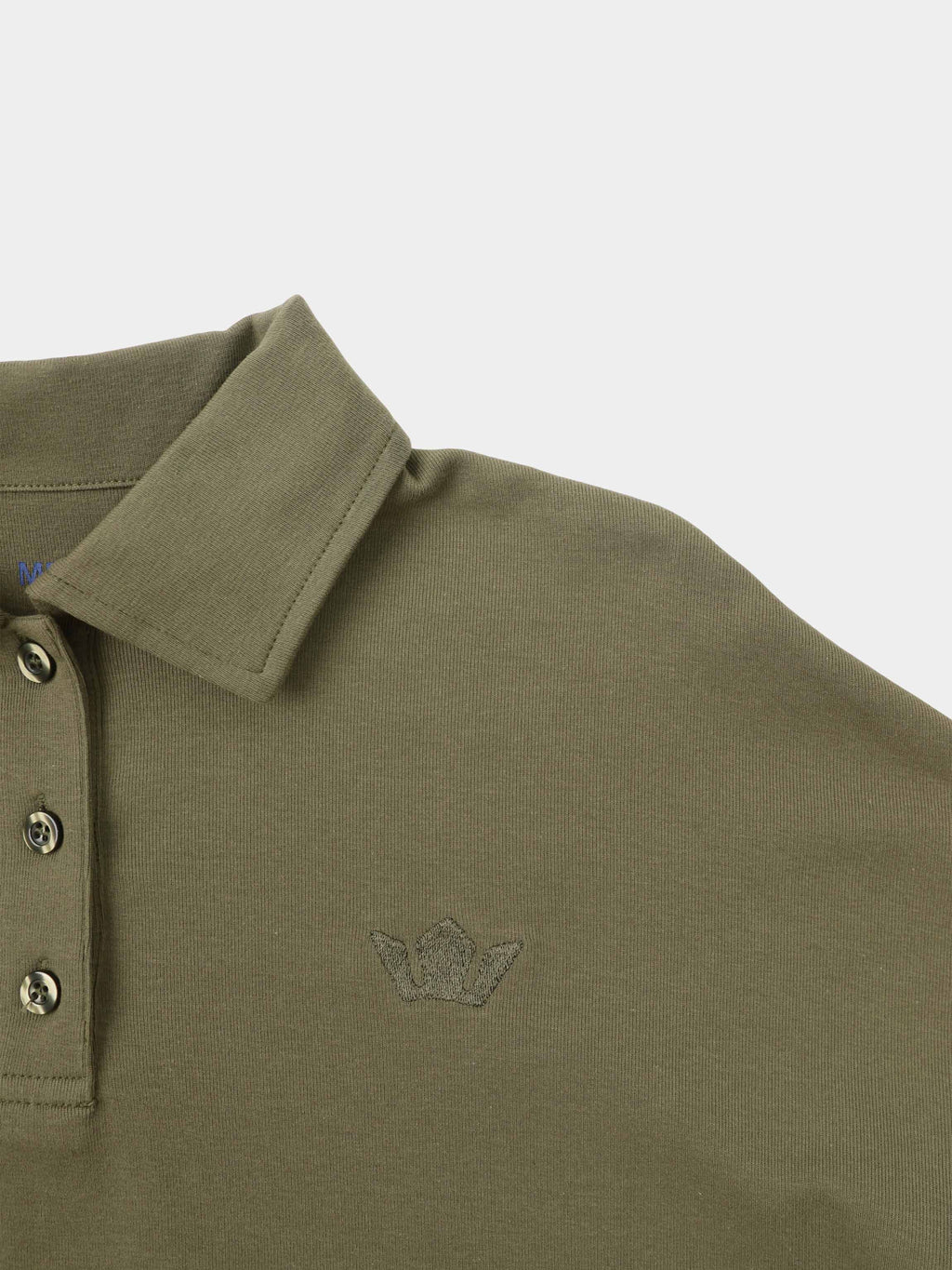 Collared Bomber Tee-Olive