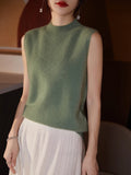 Women Sleeveless Tank High Quality Wool Knit Vest Tops All Seasons