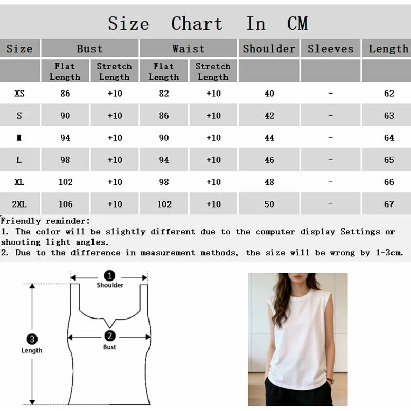 Woman Loose Sleeveless Tank Top Summer Casual Vest Basic Daily T-shirt