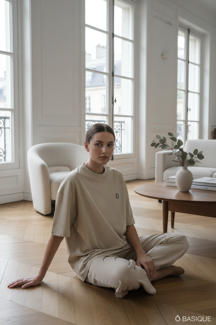T-shirt col montant Beige — Paris